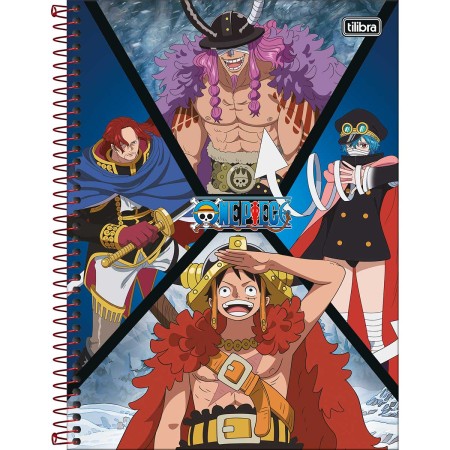 Foto ilustrativa Caderno Espiral Capa Dura Universitário 20 Matérias One Piece 320 Folhas