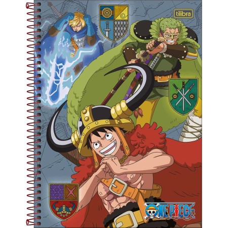 Foto ilustrativa Caderno Espiral Capa Dura Universitário 20 Matérias One Piece 320 Folhas