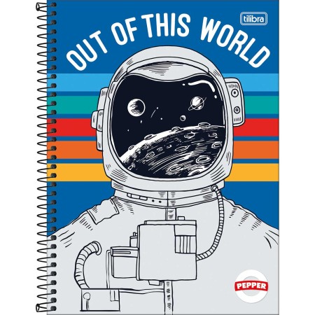 Foto ilustrativa Caderno Espiral Capa Dura Universitário 20 Matérias Pepper Masculino 320 Folhas