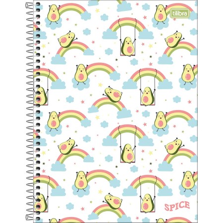 Foto ilustrativa Caderno Espiral Capa Dura Universitário 20 Matérias Spice Feminino 320 Folhas 