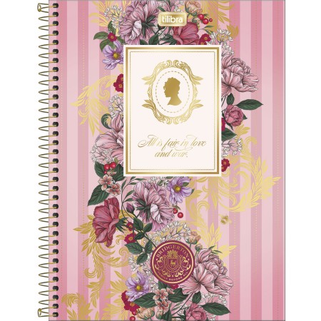 Foto ilustrativa Caderno Espiral Capa Dura Universitário Connect 1 Matéria Bridgerton 80 Folhas