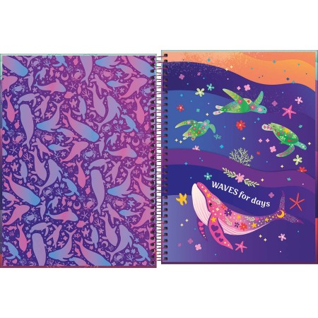 Foto ilustrativa Caderno Espiral Capa Dura Universitário Connect 1 Matéria Bubble 80 Folhas