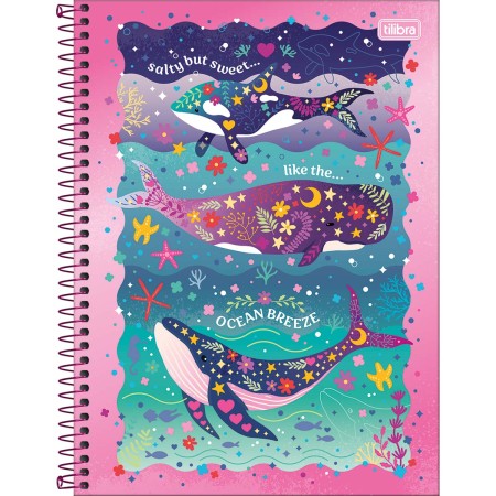 Foto ilustrativa Caderno Espiral Capa Dura Universitário Connect 1 Matéria Bubble 80 Folhas