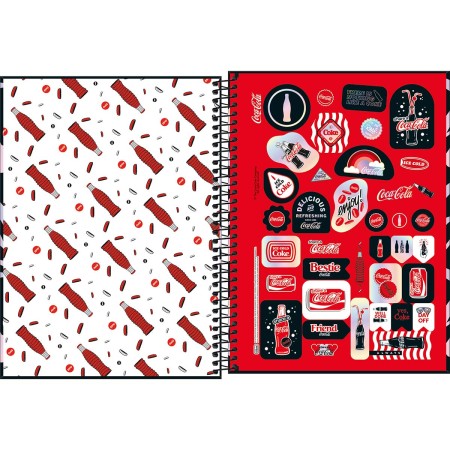 Foto ilustrativa Caderno Espiral Capa Dura Universitário Connect 1 Matéria Coca-Cola 80 Folhas