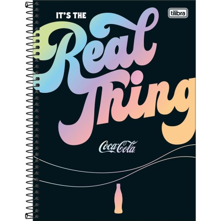 Foto ilustrativa Caderno Espiral Capa Dura Universitário Connect 1 Matéria Coca-Cola 80 Folhas