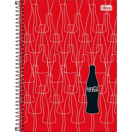 Foto ilustrativa Caderno Espiral Capa Dura Universitário Connect 1 Matéria Coca-Cola 80 Folhas