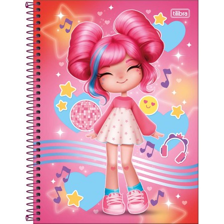 Foto ilustrativa Caderno Espiral Capa Dura Universitário Connect 1 Matéria La Liz 80 Folhas