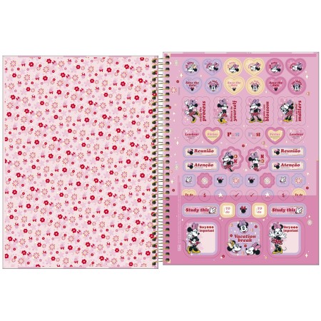 Foto ilustrativa Caderno Espiral Capa Dura Universitário Connect 1 Matéria Minnie 80 Folhas