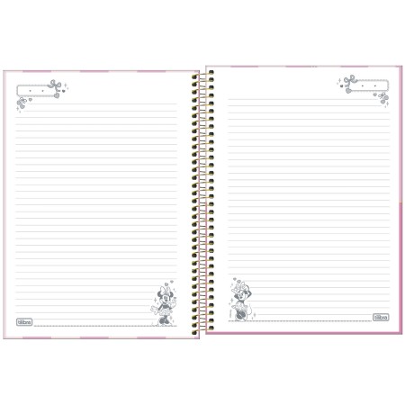 Foto ilustrativa Caderno Espiral Capa Dura Universitário Connect 1 Matéria Minnie 80 Folhas