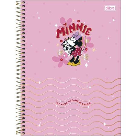 Foto ilustrativa Caderno Espiral Capa Dura Universitário Connect 1 Matéria Minnie 80 Folhas