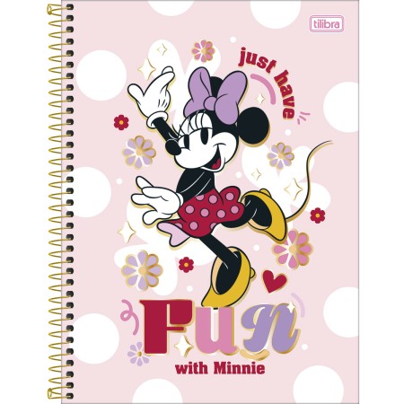 Foto ilustrativa Caderno Espiral Capa Dura Universitário Connect 1 Matéria Minnie 80 Folhas