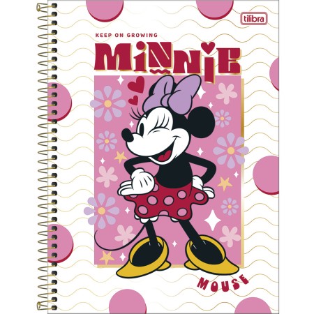 Foto ilustrativa Caderno Espiral Capa Dura Universitário Connect 1 Matéria Minnie 80 Folhas