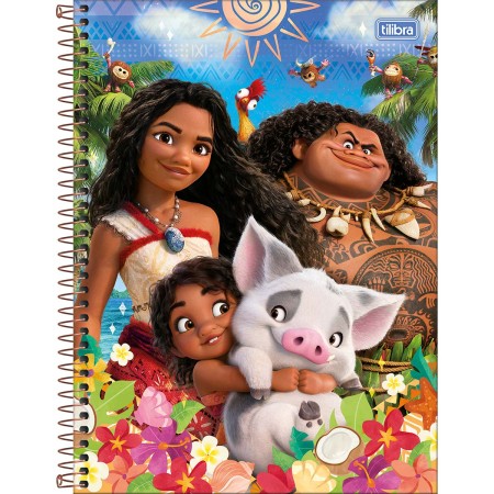Caderno Espiral Capa Dura Universitário Connect 1 Matéria Moana 80