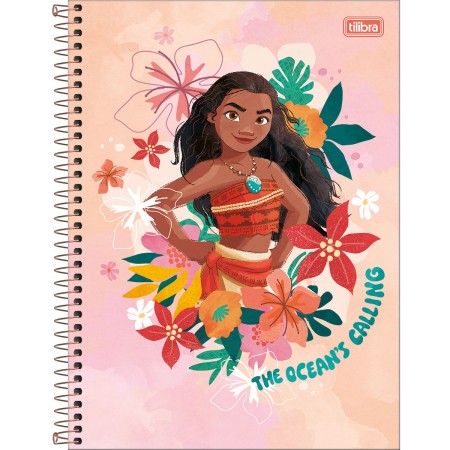 Foto ilustrativa Caderno Espiral Capa Dura Universitário Connect 1 Matéria Moana 80 Folhas