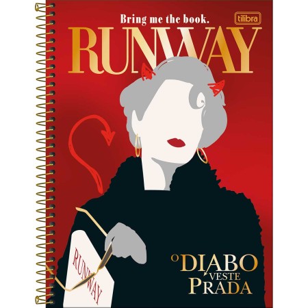 Foto ilustrativa Caderno Espiral Capa Dura Universitário Connect 1 Matéria O Diabo Veste Prada 80 Folhas