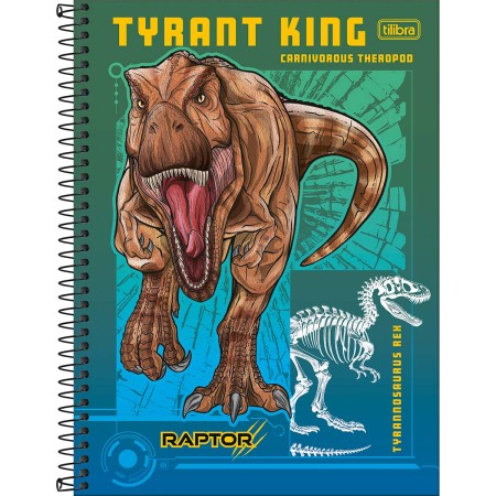 Foto ilustrativa Caderno Espiral Capa Dura Universitário Connect 1 Matéria Raptor 80 Folhas