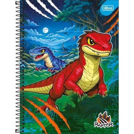Foto ilustrativa Caderno Espiral Capa Dura Universitário Connect 1 Matéria Raptor 80 Folhas