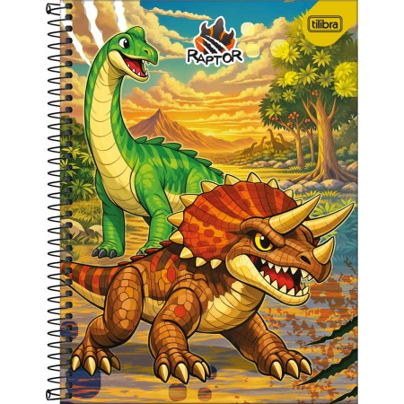 Foto ilustrativa Caderno Espiral Capa Dura Universitário Connect 1 Matéria Raptor 80 Folhas