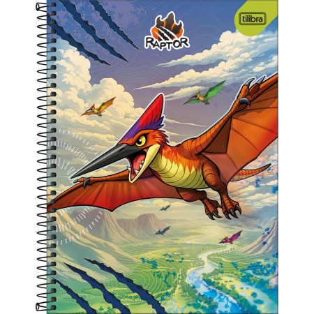 Foto ilustrativa Caderno Espiral Capa Dura Universitário Connect 1 Matéria Raptor 80 Folhas