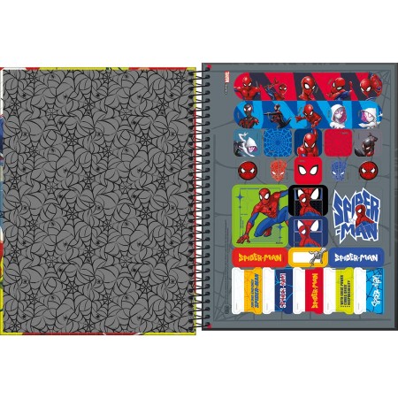 Foto ilustrativa Caderno Espiral Capa Dura Universitário Connect 1 Matéria Spider-Man 80 Folhas