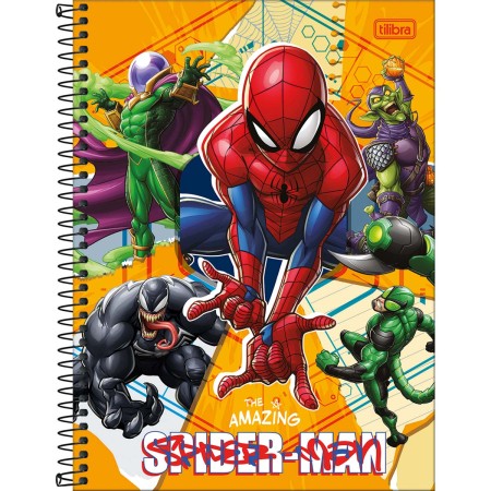 Foto ilustrativa Caderno Espiral Capa Dura Universitário Connect 1 Matéria Spider-Man 80 Folhas