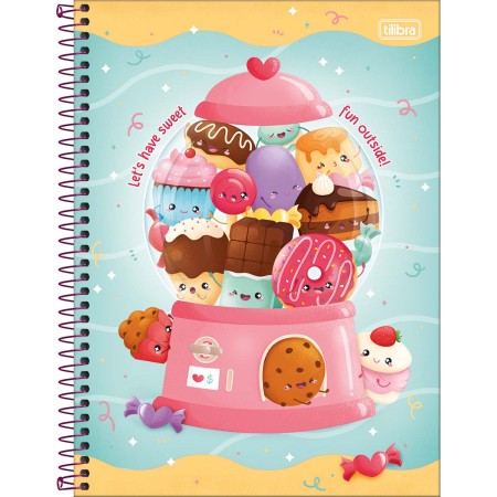 Foto ilustrativa Caderno Espiral Capa Dura Universitário Connect 1 Matéria Taste 80 Folhas