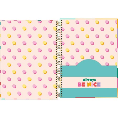 Foto ilustrativa Caderno Espiral Capa Dura Universitário Connect 10 Matérias Be Nice 160 Folhas