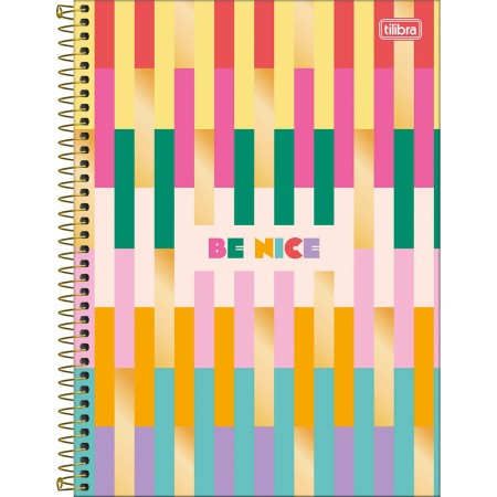 Foto ilustrativa Caderno Espiral Capa Dura Universitário Connect 10 Matérias Be Nice 160 Folhas