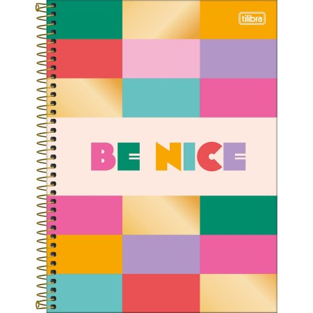 Foto ilustrativa Caderno Espiral Capa Dura Universitário Connect 10 Matérias Be Nice 160 Folhas