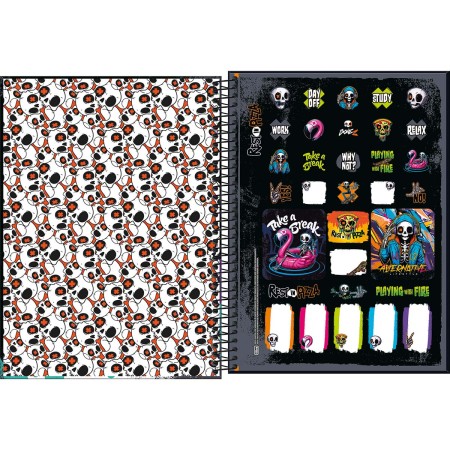 Foto ilustrativa Caderno Espiral Capa Dura Universitário Connect 10 Matérias Bone Z 160 Folhas