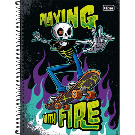 Foto ilustrativa Caderno Espiral Capa Dura Universitário Connect 10 Matérias Bone Z 160 Folhas