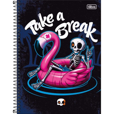 Foto ilustrativa Caderno Espiral Capa Dura Universitário Connect 10 Matérias Bone Z 160 Folhas