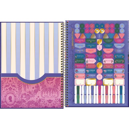 Foto ilustrativa Caderno Espiral Capa Dura Universitário Connect 10 Matérias Bridgerton 160 Folhas