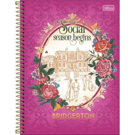 Foto ilustrativa Caderno Espiral Capa Dura Universitário Connect 10 Matérias Bridgerton 160 Folhas