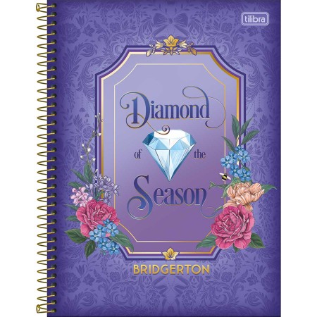 Foto ilustrativa Caderno Espiral Capa Dura Universitário Connect 10 Matérias Bridgerton 160 Folhas