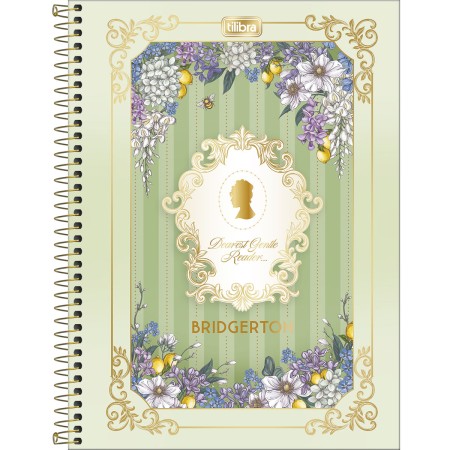 Foto ilustrativa Caderno Espiral Capa Dura Universitário Connect 10 Matérias Bridgerton 160 Folhas