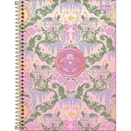 Foto ilustrativa Caderno Espiral Capa Dura Universitário Connect 10 Matérias Bridgerton 160 Folhas