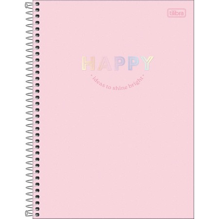 Foto ilustrativa Caderno Espiral Capa Dura Universitário Connect 10 Matérias Happy 160 Folhas