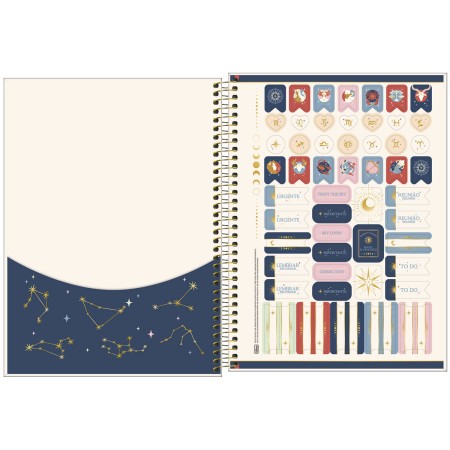 Foto ilustrativa Caderno Espiral Capa Dura Universitário Connect 10 Matérias Magic 160 Folhas