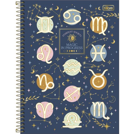 Foto ilustrativa Caderno Espiral Capa Dura Universitário Connect 10 Matérias Magic 160 Folhas