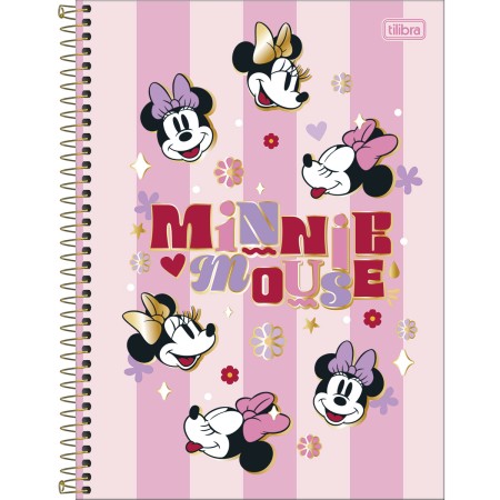 Foto ilustrativa Caderno Espiral Capa Dura Universitário Connect 10 Matérias Minnie 160 Folhas