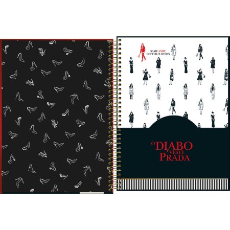 Foto ilustrativa Caderno Espiral Capa Dura Universitário Connect 10 Matérias O Diabo Veste Prada 160 Folhas