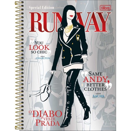 Foto ilustrativa Caderno Espiral Capa Dura Universitário Connect 10 Matérias O Diabo Veste Prada 160 Folhas