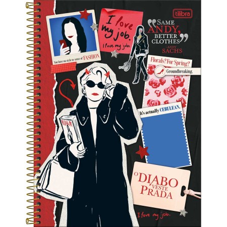 Foto ilustrativa Caderno Espiral Capa Dura Universitário Connect 10 Matérias O Diabo Veste Prada 160 Folhas