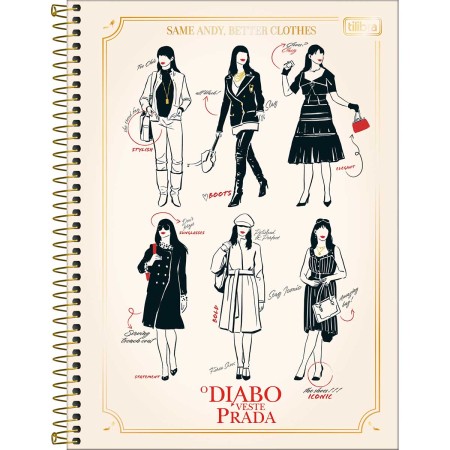 Foto ilustrativa Caderno Espiral Capa Dura Universitário Connect 10 Matérias O Diabo Veste Prada 160 Folhas