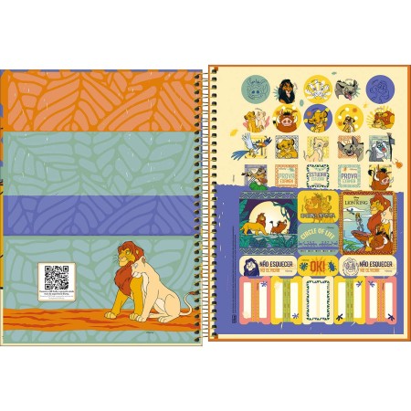 Foto ilustrativa Caderno Espiral Capa Dura Universitário Connect 10 Matérias O Rei Leão 160 Folhas