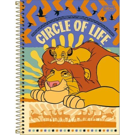 Foto ilustrativa Caderno Espiral Capa Dura Universitário Connect 10 Matérias O Rei Leão 160 Folhas