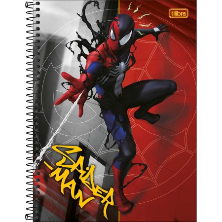 Foto ilustrativa Caderno Espiral Capa Dura Universitário Connect 10 Matérias Spider-Man 160 Folhas