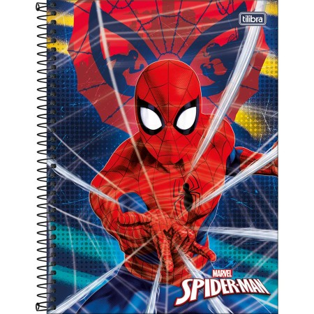 Foto ilustrativa Caderno Espiral Capa Dura Universitário Connect 10 Matérias Spider-Man 160 Folhas