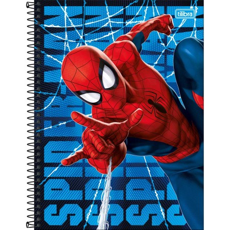 Foto ilustrativa Caderno Espiral Capa Dura Universitário Connect 10 Matérias Spider-Man 160 Folhas
